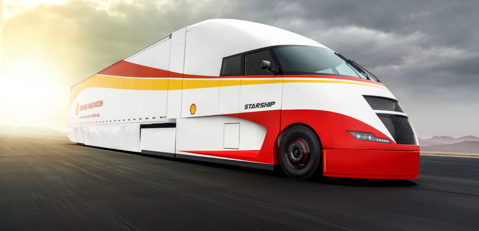 Shell predviedol funkčné super úsporné nákladné auto Starship